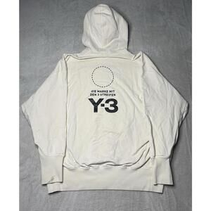 Y-3 Yohji Yamamoto x Adidas Hoodie Mens Large Beige Embroidered Streetwear